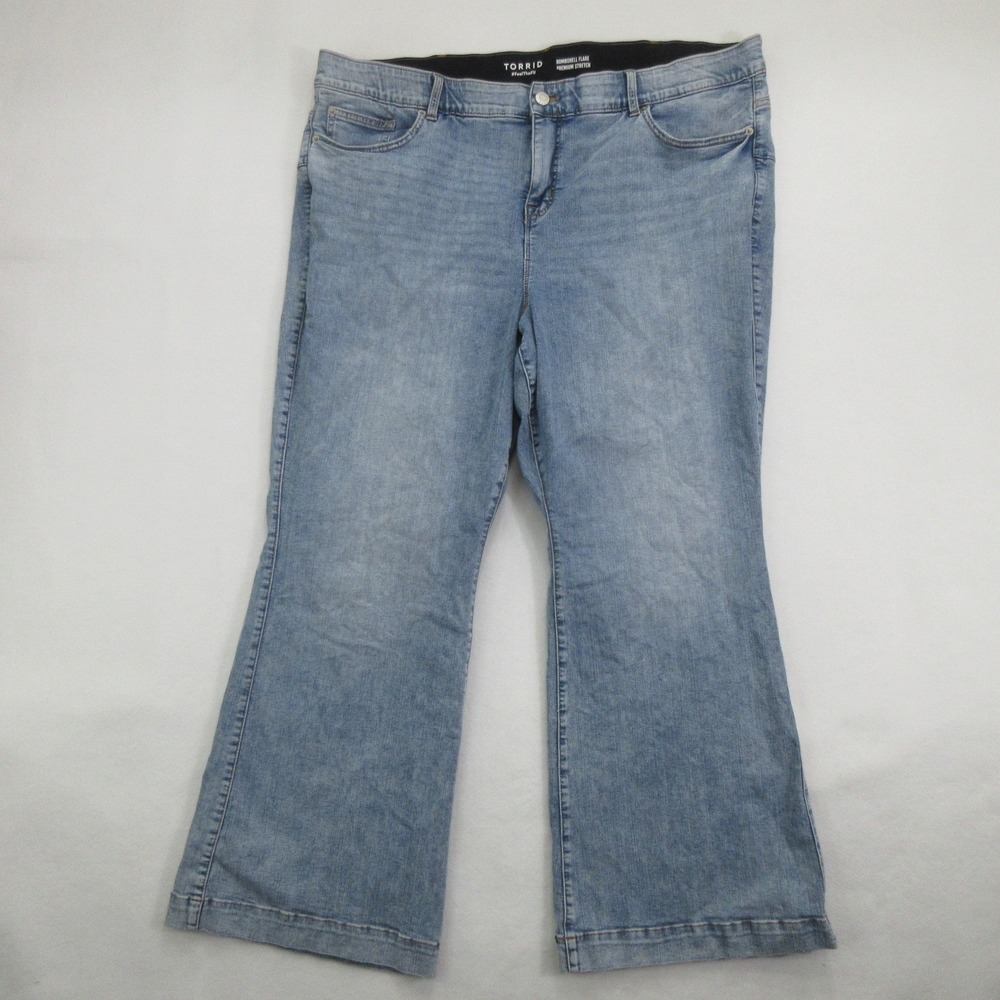 Torrid Womens Jeans 26R Blue Bombshell Flare Premium Stretch